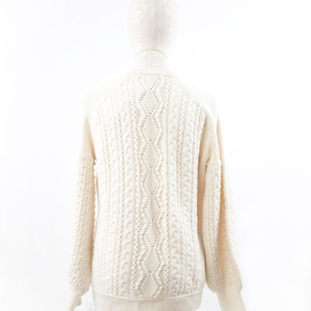 NWT M Cashmere Cable Cardigan Sweater Cream White - Picture 11 of 15